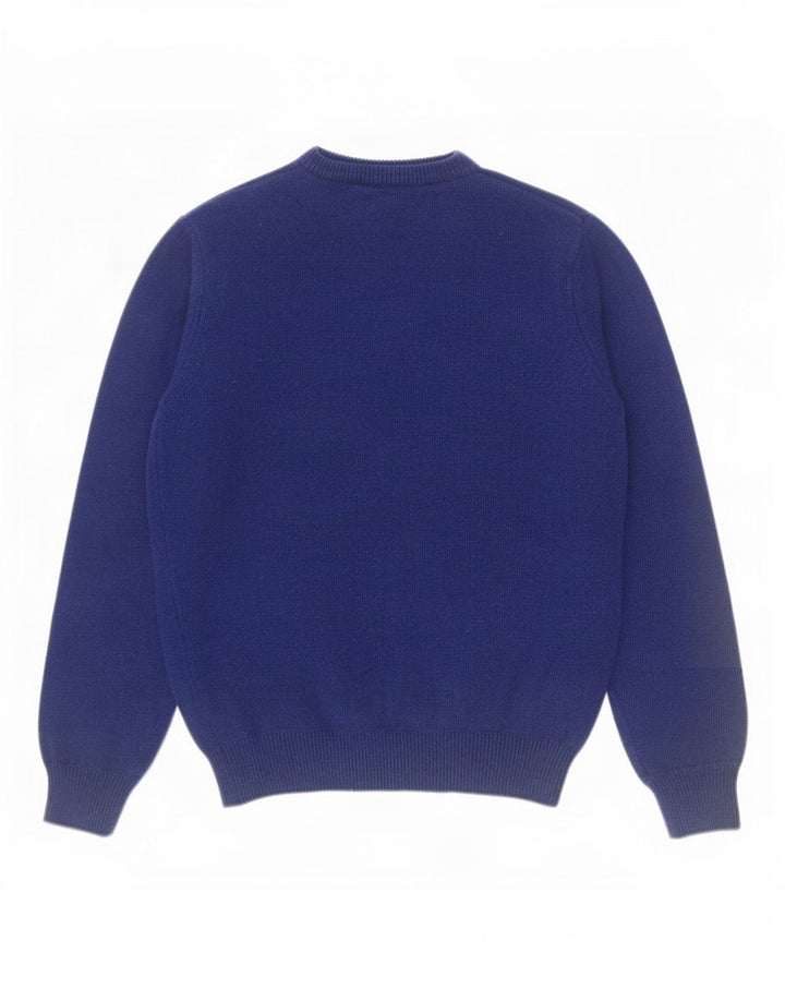 Rifle Herren-Pullover mit Rundhalsausschnitt, mittelblaue Wolle