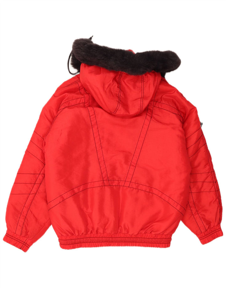C & A Übergroße wattierte Damenjacke mit Kapuze, EU 36, klein, Rot, Polyamid