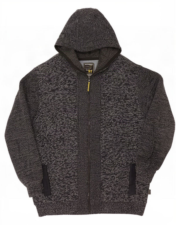 Jim Spencer Herren-Cardigan mit Kapuze, 3XL, grau meliert, Baumwolle