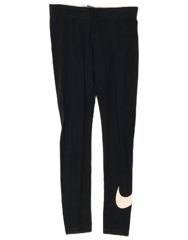 Nike Damen Graphic Leggings UK 10 Small Schwarz