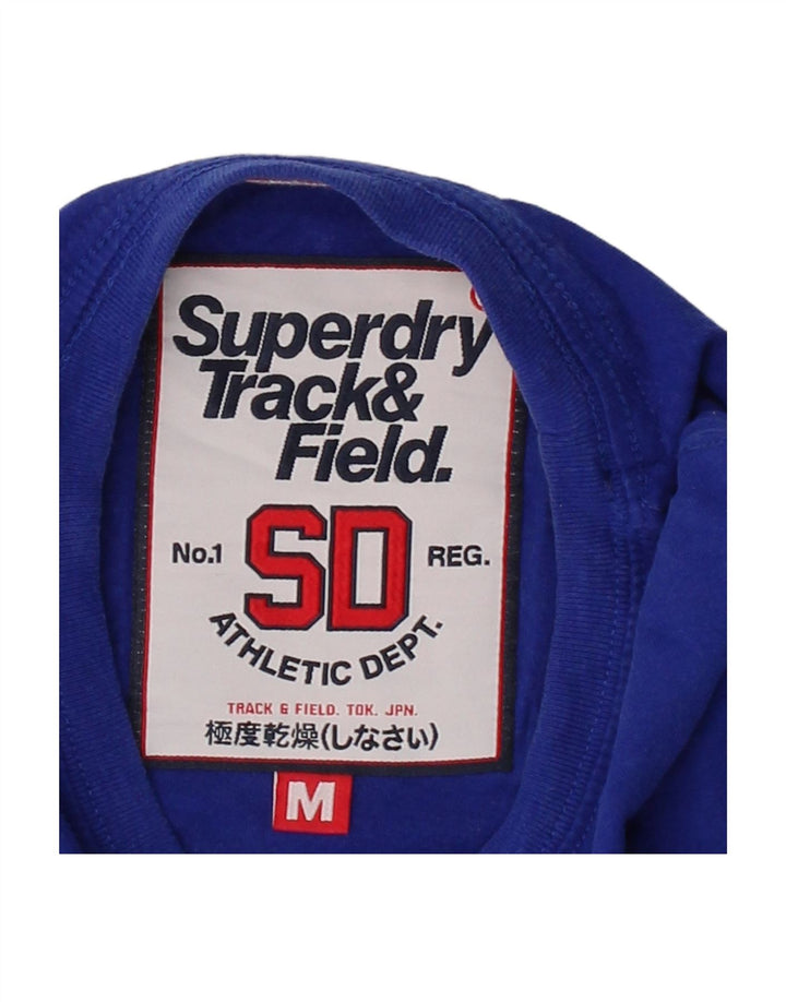 SUPERDRY Mens Graphic T-Shirt Top Medium Blue Cotton