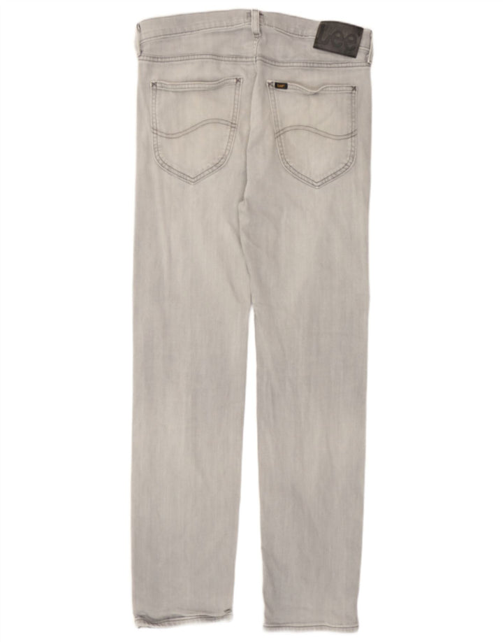 Lee Herren Daren Straight Jeans W32 L32 Graue Baumwolle