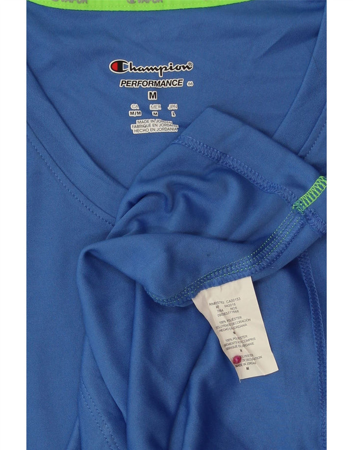 CHAMPION Damen T-Shirt Top UK 14 Mittelblaues Polyester