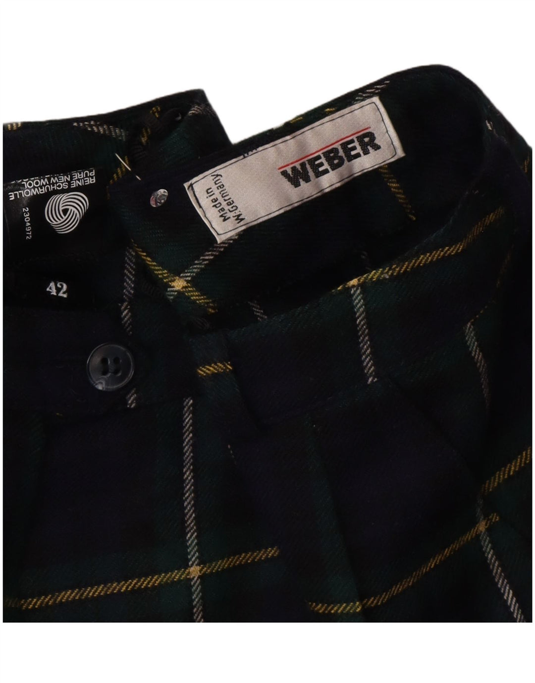 Vintage Damen Bermudashorts mit hoher Taille EU 42 Groß W30 Marineblau kariert