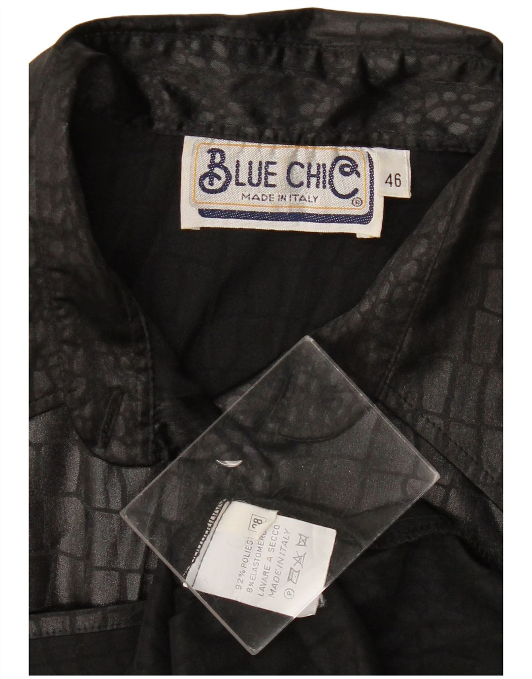 Vintage Damen Hemdbluse IT 46 Großes schwarzes Animal-Print-Polyester