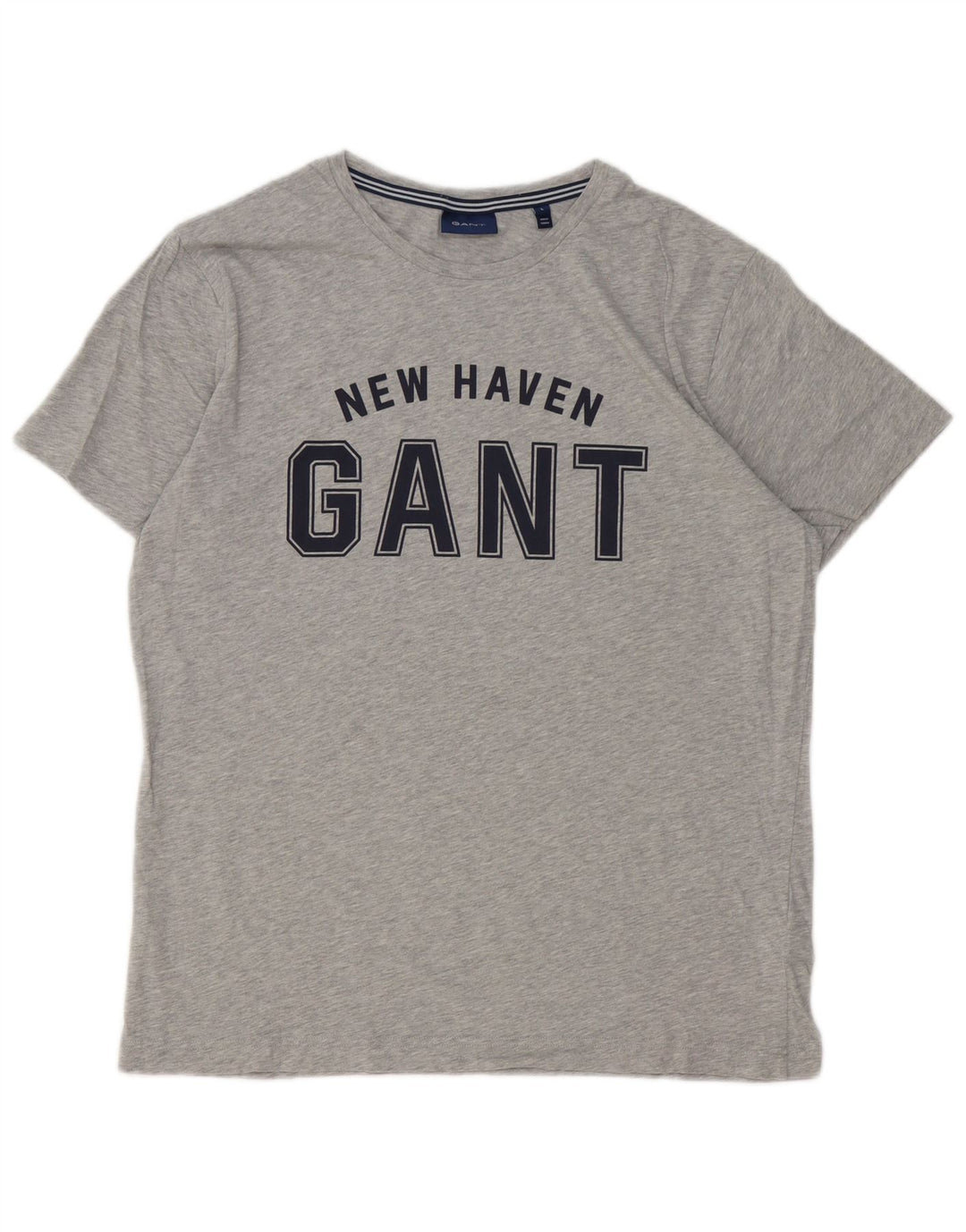 Gant Herren-T-Shirt mit Grafik, Größe L, aus grauer Baumwolle