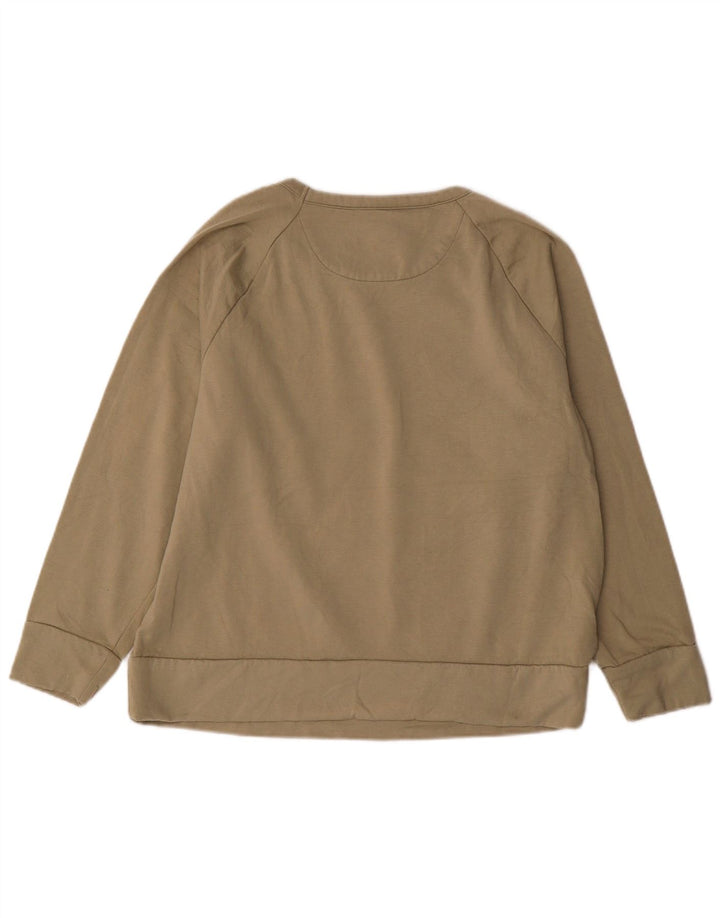 EDDIE BAUER Damen Sweatshirt Pullover UK 16 Large Khaki Polyester