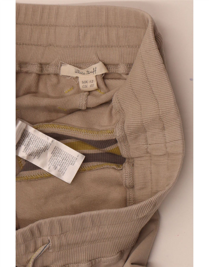 White Stuff Damen-Trainingshose, UK 12, Mittelbeige, Colourblock-Baumwolle