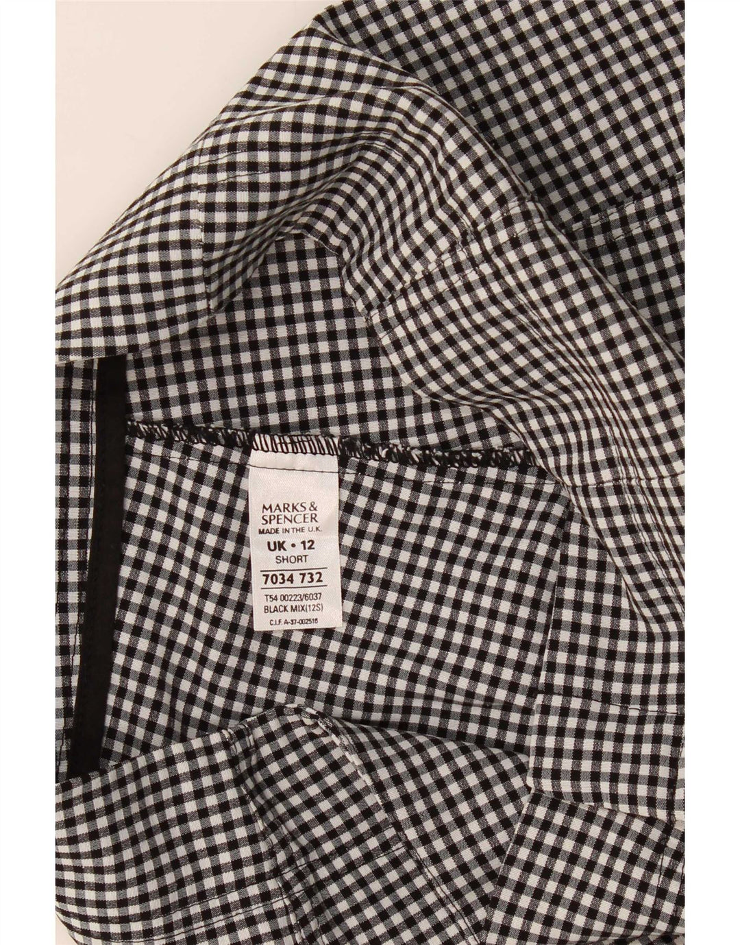 Marks & Spencer Damen Caprihose UK 12 Medium W28 L21 Black Gingham