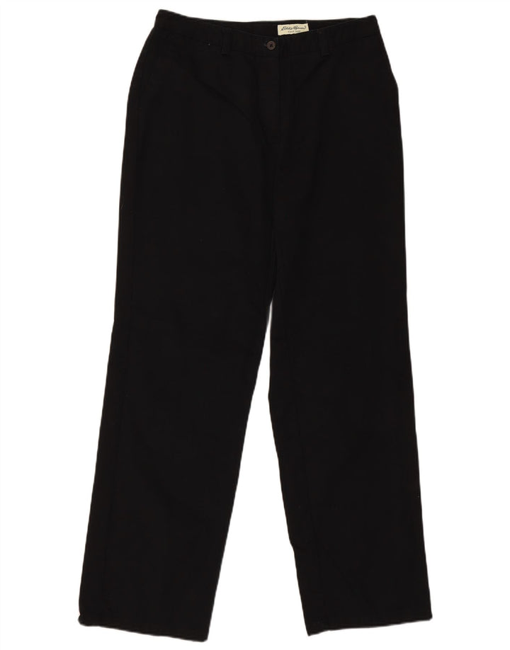 EDDIE BAUER Damen gerade Chinohose EU 40 Medium W30 L30 Schwarz