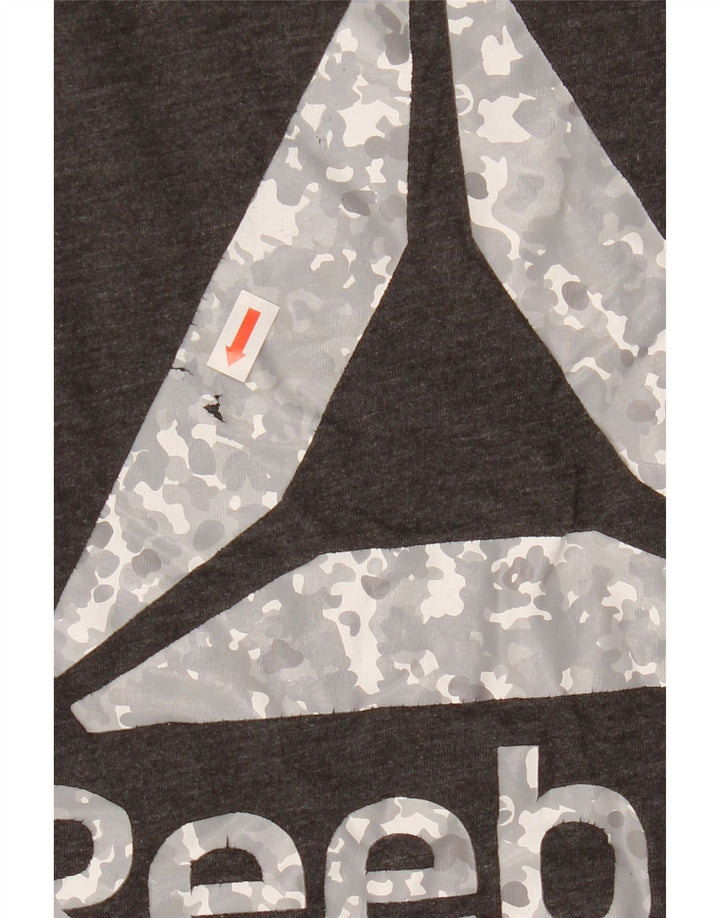 Reebok Herren Grafik T-Shirt Top Small Grau Baumwolle
