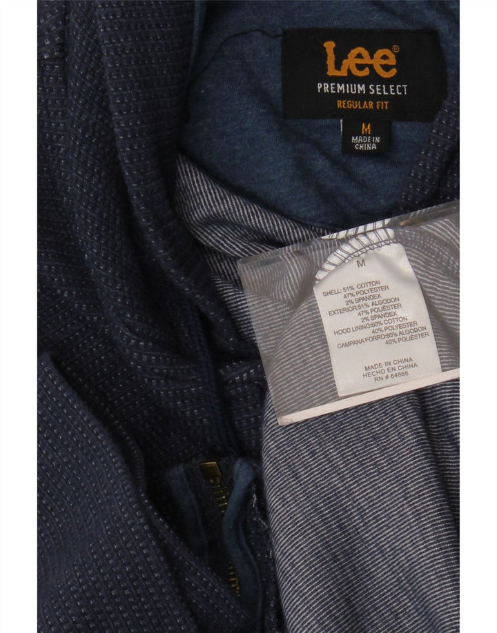 LEE Herren-Kapuzenpullover mit normaler Passform und Reißverschluss, mittlere marineblaue gepunktete Baumwolle