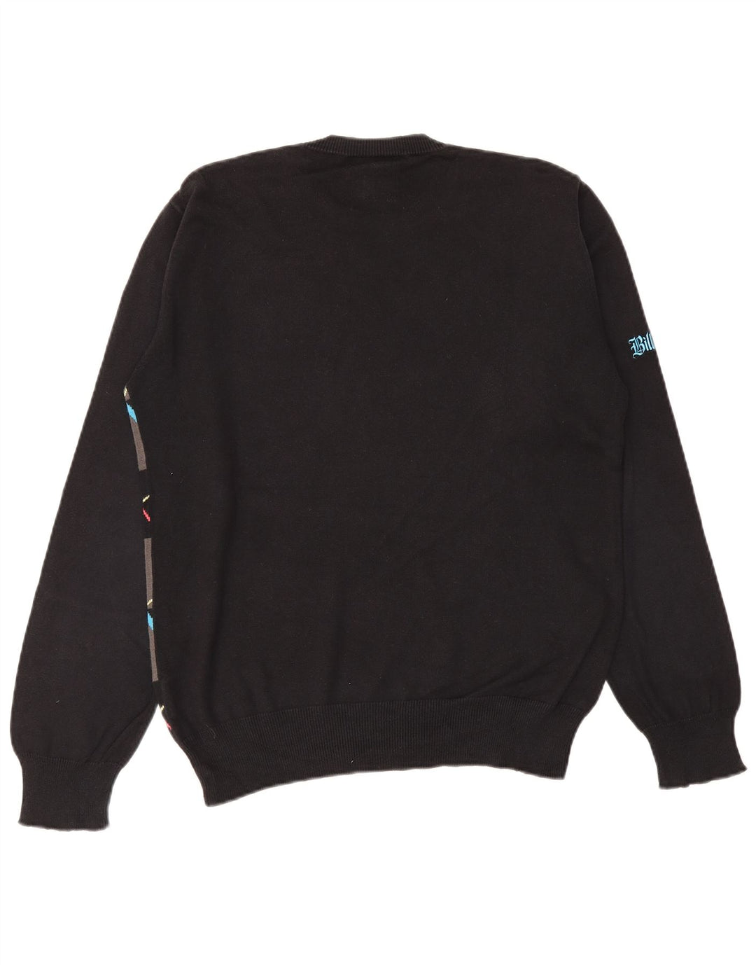 BILLABONG Herren-Pullover mit Rundhalsausschnitt, Größe S, schwarze Argyle-/Diamant-Baumwolle