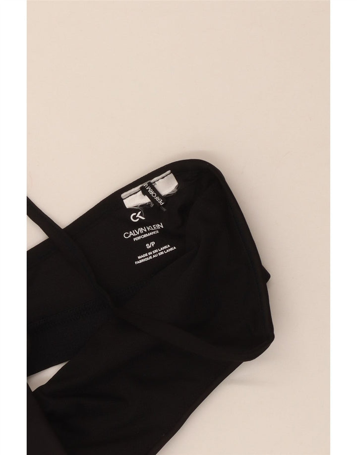 CALVIN KLEIN Damen Grafik-Sport-BH-Oberteil UK 8 Small Schwarz