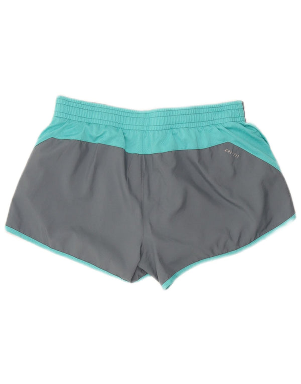 Adidas Damen Dri Fit Sport Shorts UK 14 Mittelgrau Farbblock