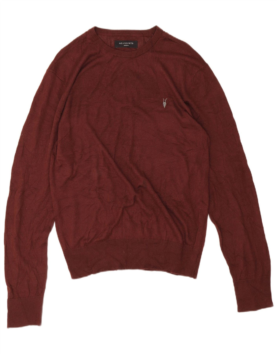 All Saints Herren-Pullover mit U-Boot-Ausschnitt, Mittelbraun