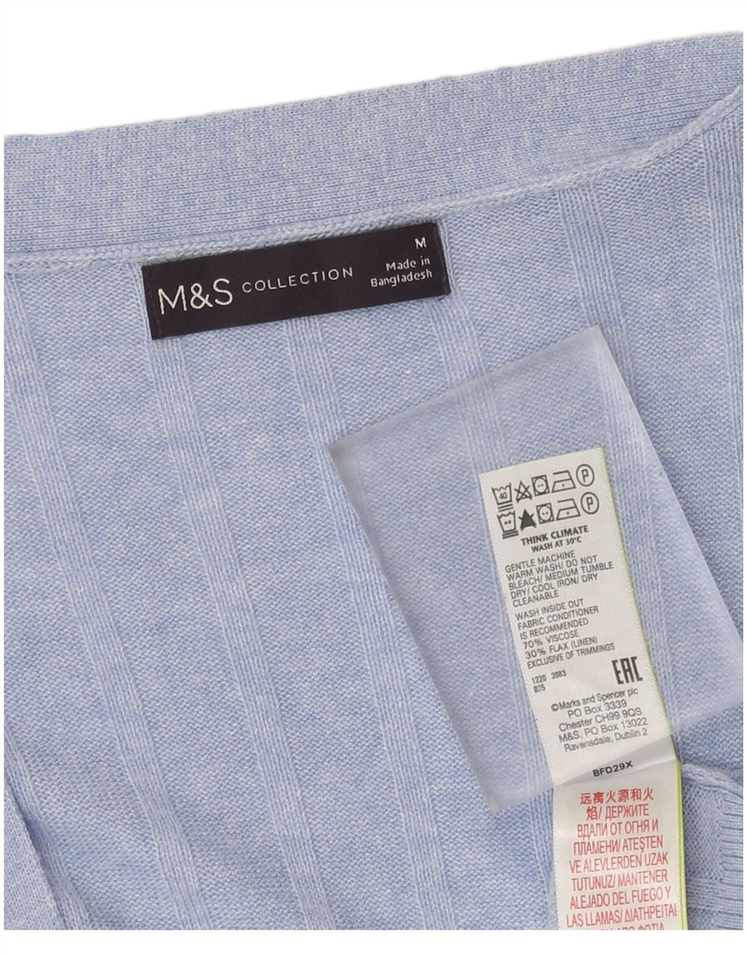 Marks & Spencer Damen Longline Open Cardigan Pullover UK 14 Mittelblau
