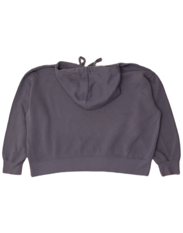 Zara Damen Übergroßer Kapuzenpullover UK 10 Small Blau Polyester