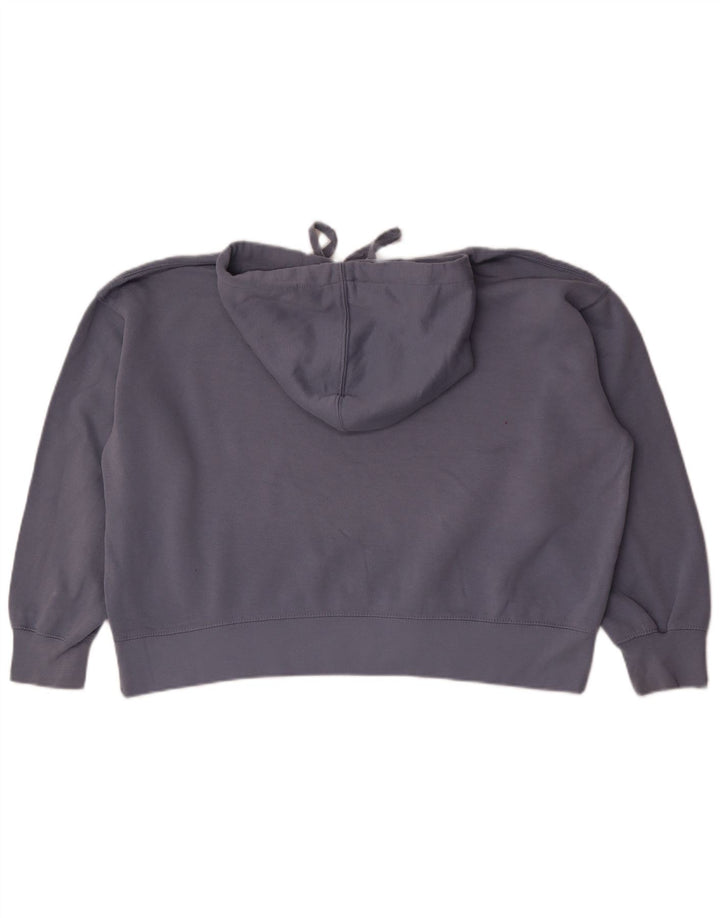 Zara Damen Übergroßer Kapuzenpullover UK 10 Small Blau Polyester