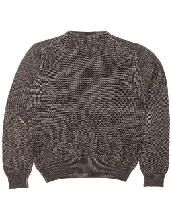 Trussardi Jeans Herren-Pullover mit Rundhalsausschnitt, XL, graue Schurwolle