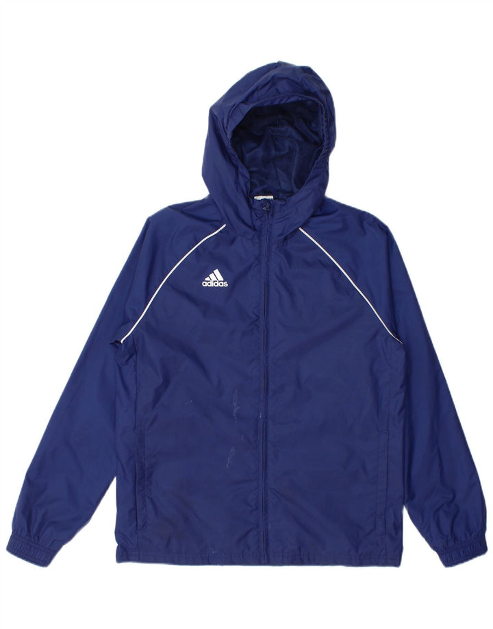 Adidas Regenjacke mit Kapuze für Jungen, 11–12 Jahre, marineblaues Nylon