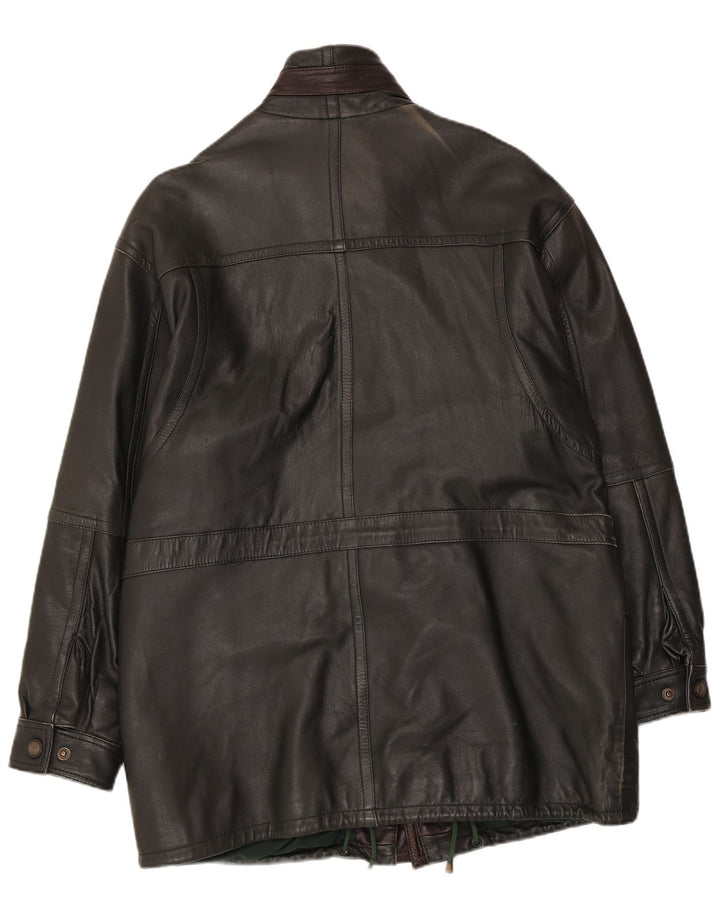 Shelter Bay Herren Ledermantel UK 38 Medium Schwarz