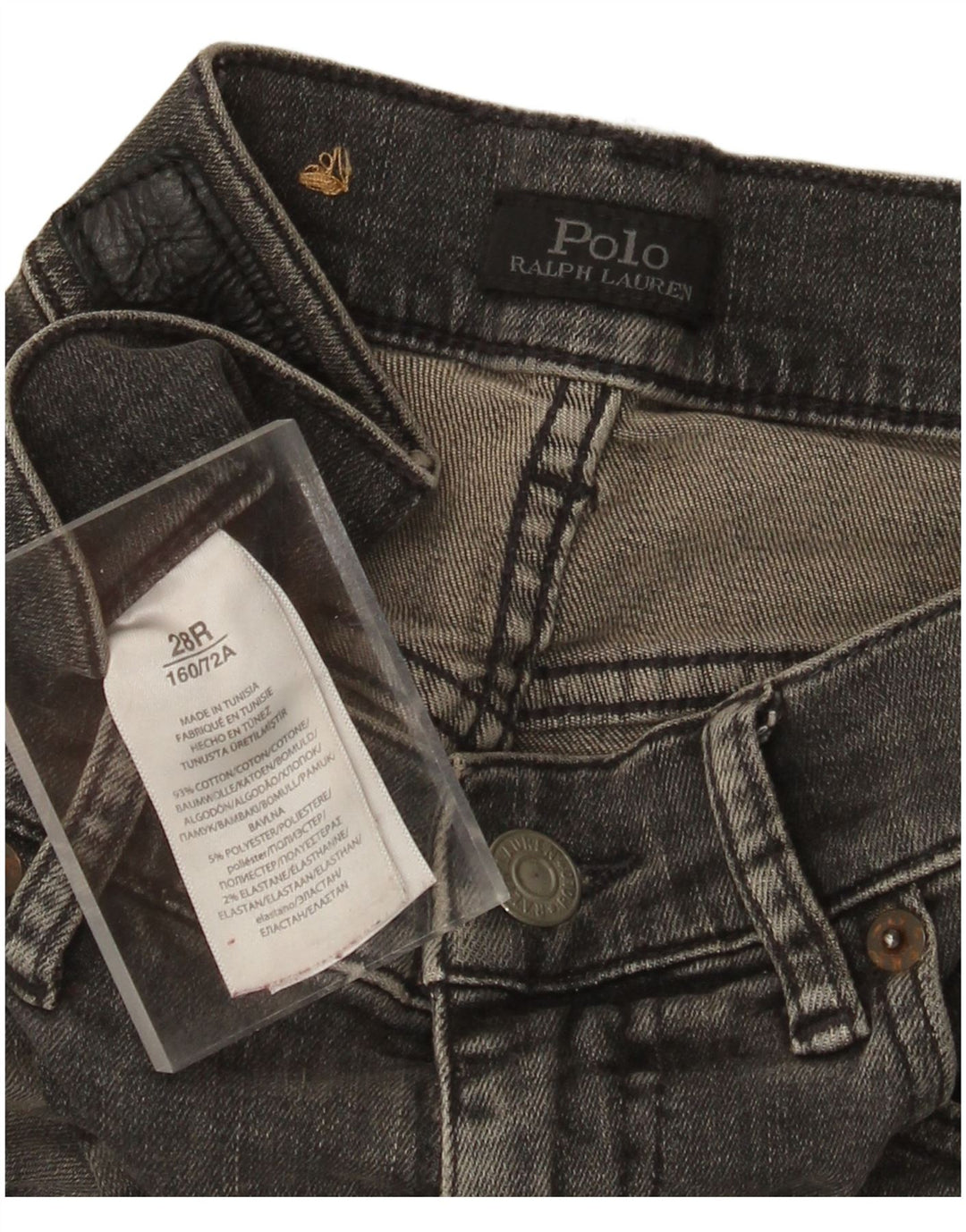 POLO RALPH LAUREN Damen Distressed Skinny Jeans W28 L25 Graue Baumwolle