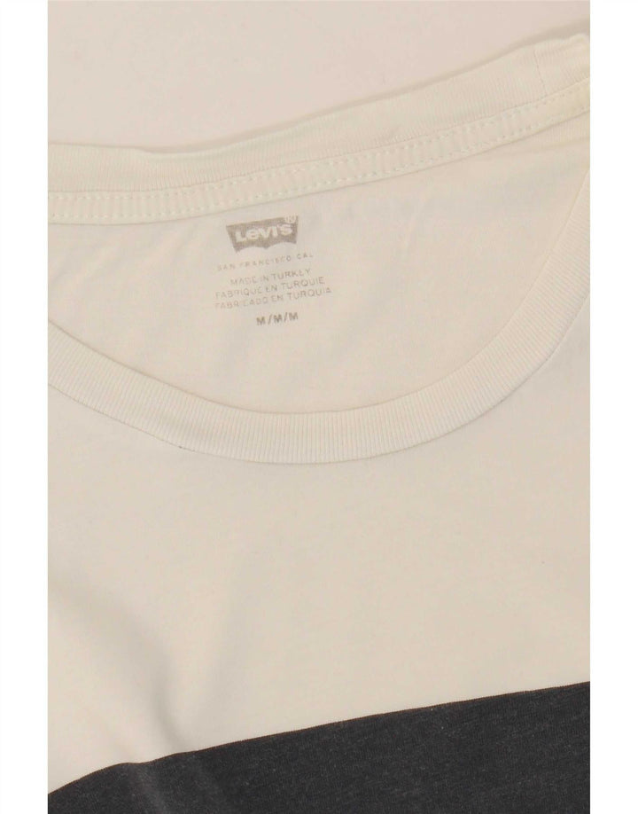 Levi's Damen Grafik-T-Shirt-Oberteil UK 14 Mittelweiß