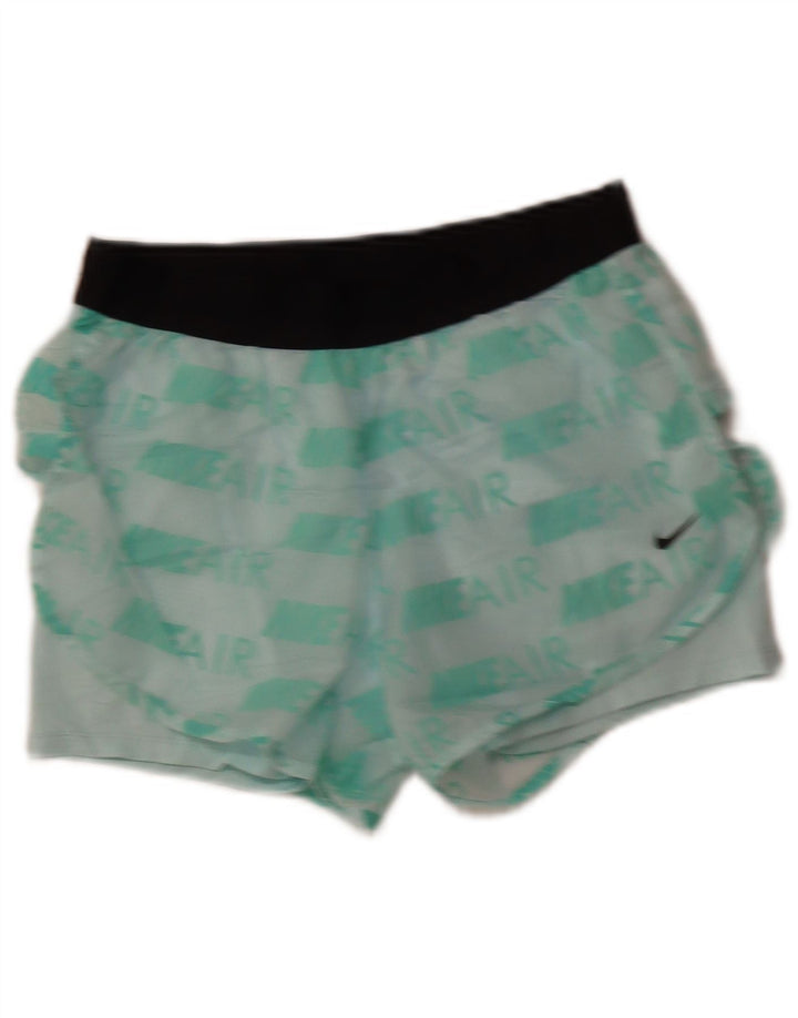 NIKE Damen Air Graphic Sport Shorts UK 12 Mittelgrünes Polyester