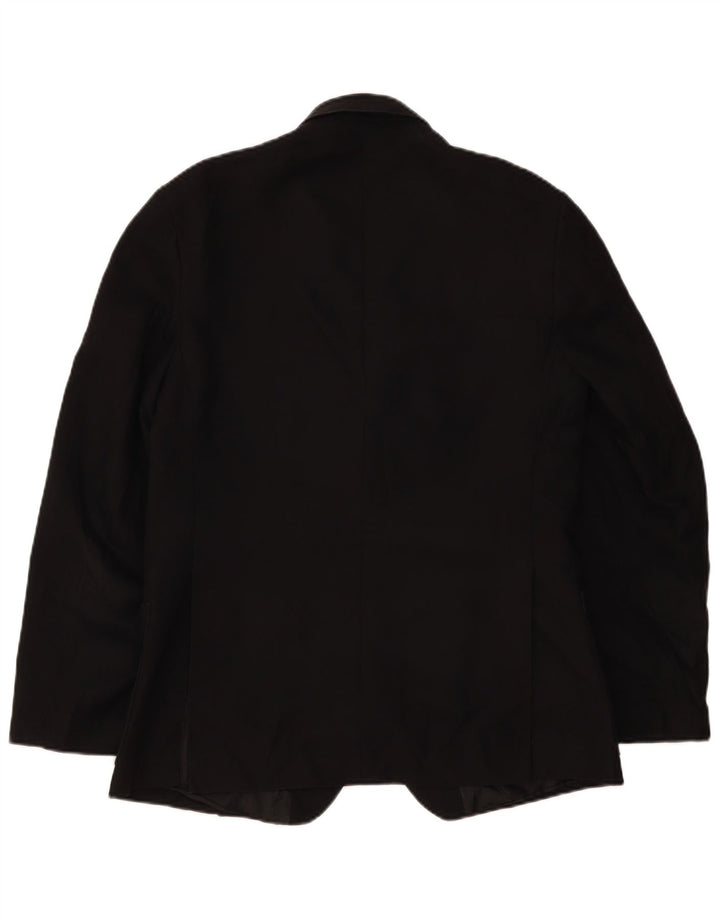 Vintage Herren 2-Knopf-Blazerjacke UK 38 Mittelschwarzes Polyester