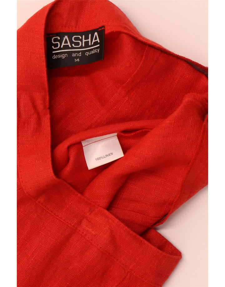 SASHA Damen Bootcut Freizeithose UK 14 Medium W30 L29 Rotes Leinen