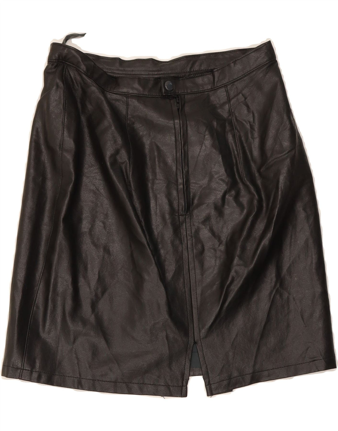 VINTAGE Womens Leather Skirt W28 Medium Black Vintage Vintage and Second-Hand Vintage from Messina Hembry 