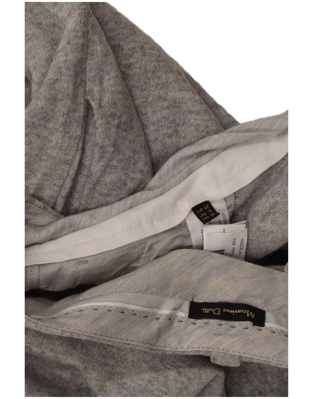 MASSIMO DUTTI Damen Hose mit Zapfen, kurz geschnitten, EU 42, Größe L, W32, L25, Grau