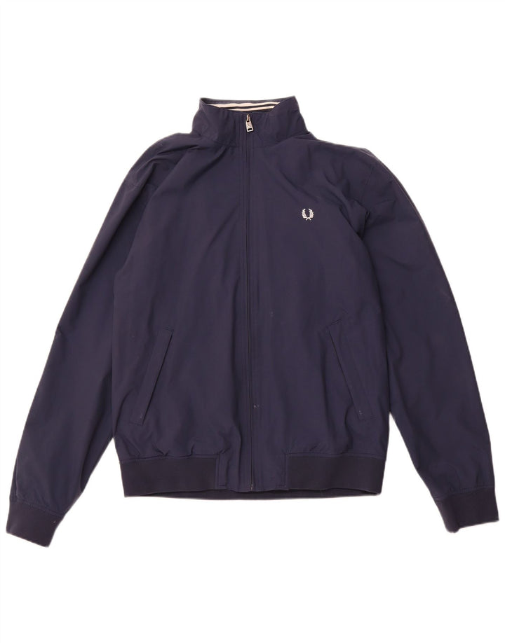 FRED PERRY Herren Bomberjacke UK 38 Medium Marineblau Polyamid