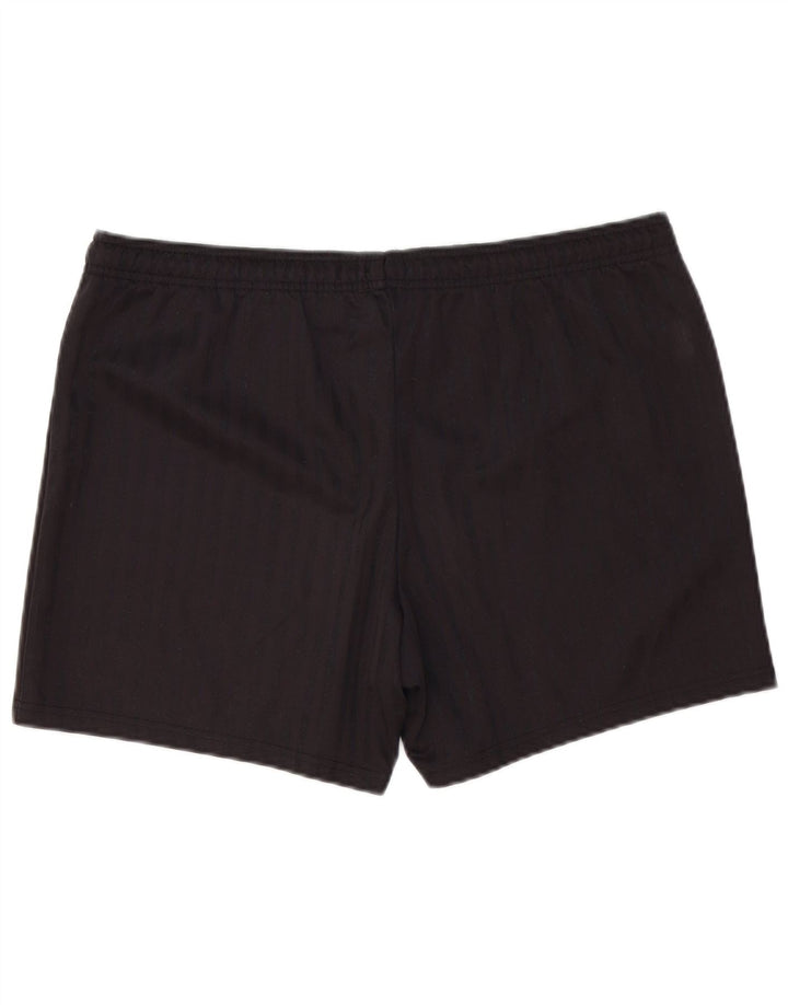 Umbro Herren-Sportshorts, groß, schwarzes Nadelstreifen-Polyester