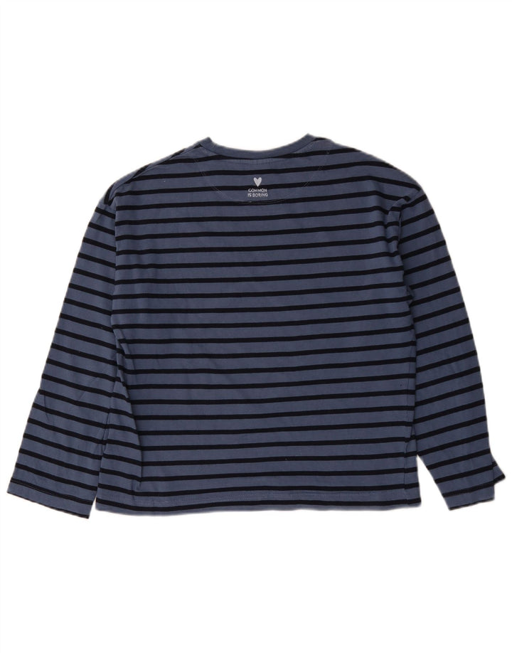 Zara Jungen-Top, langärmelig, 13–14 Jahre, blau gestreift, Baumwolle