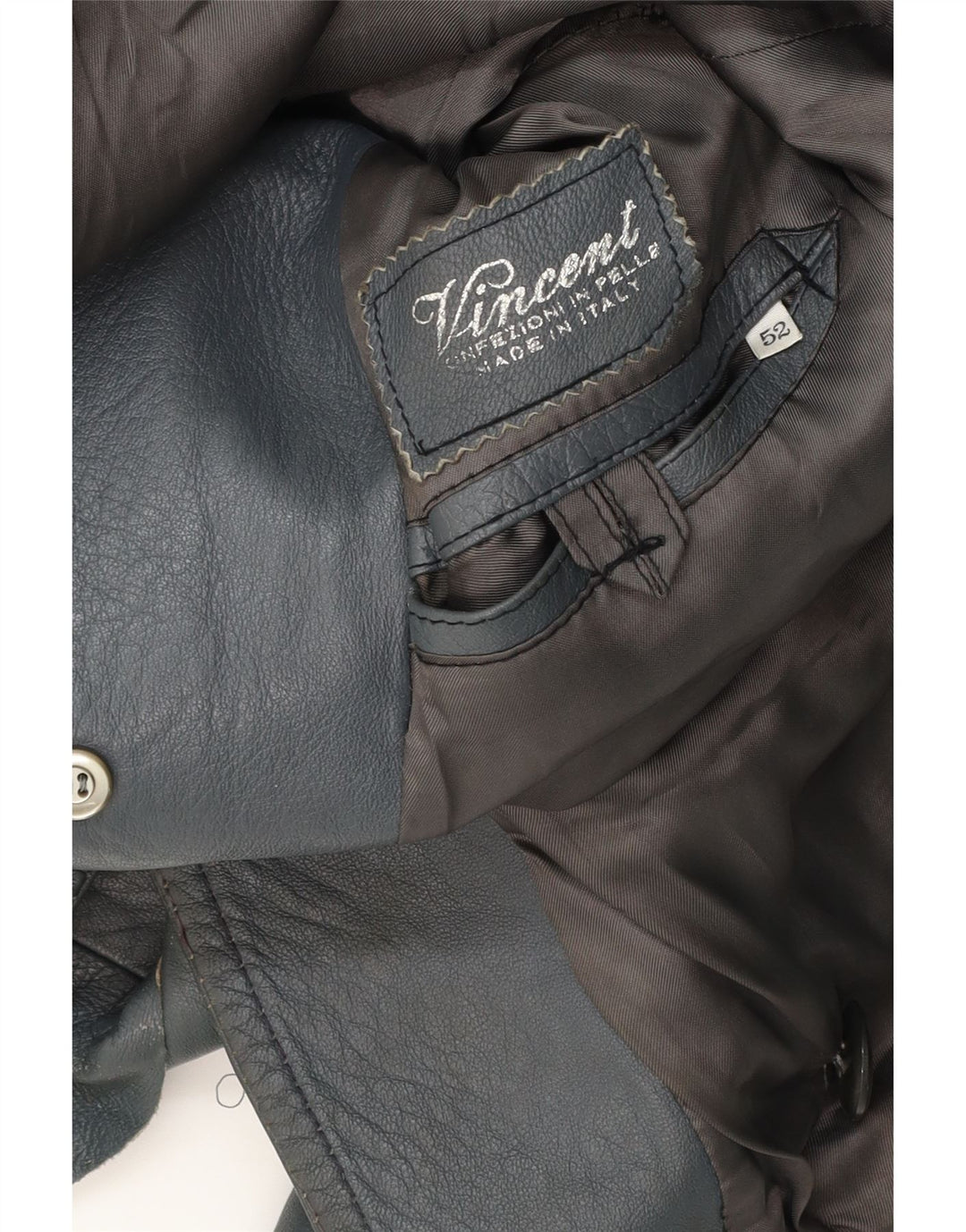 Vincent Damen Lederjacke IT 52 2XL Blaues Leder