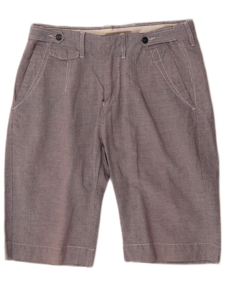 Scotch & Soda Herren Chinoshorts W30 Mittelblaue Hahnentritt-Baumwolle