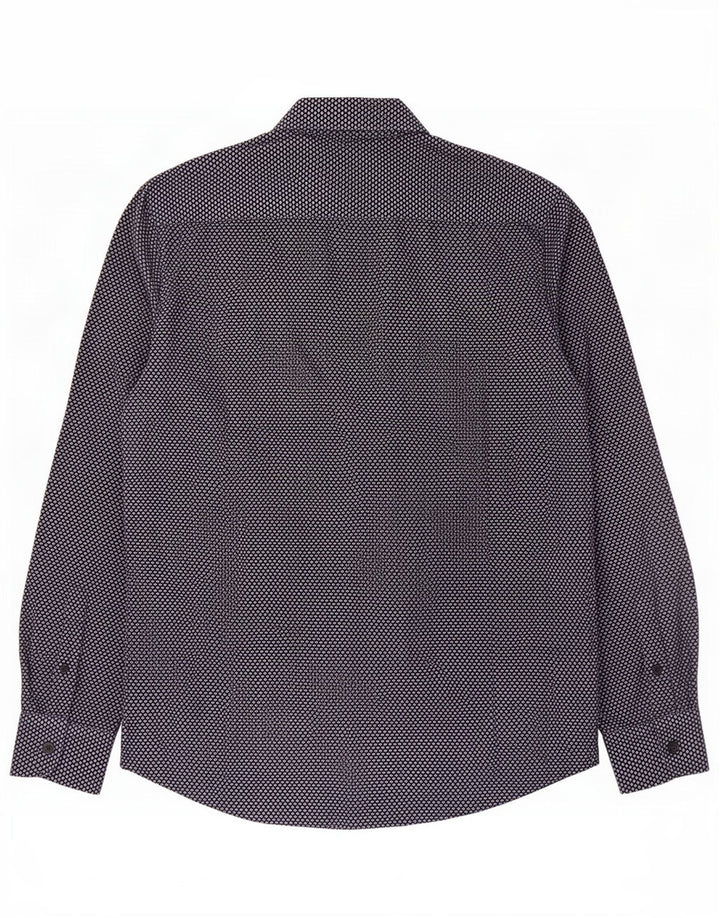 Massimo Dutti Herrenhemd Medium Marineblau Geometrisch