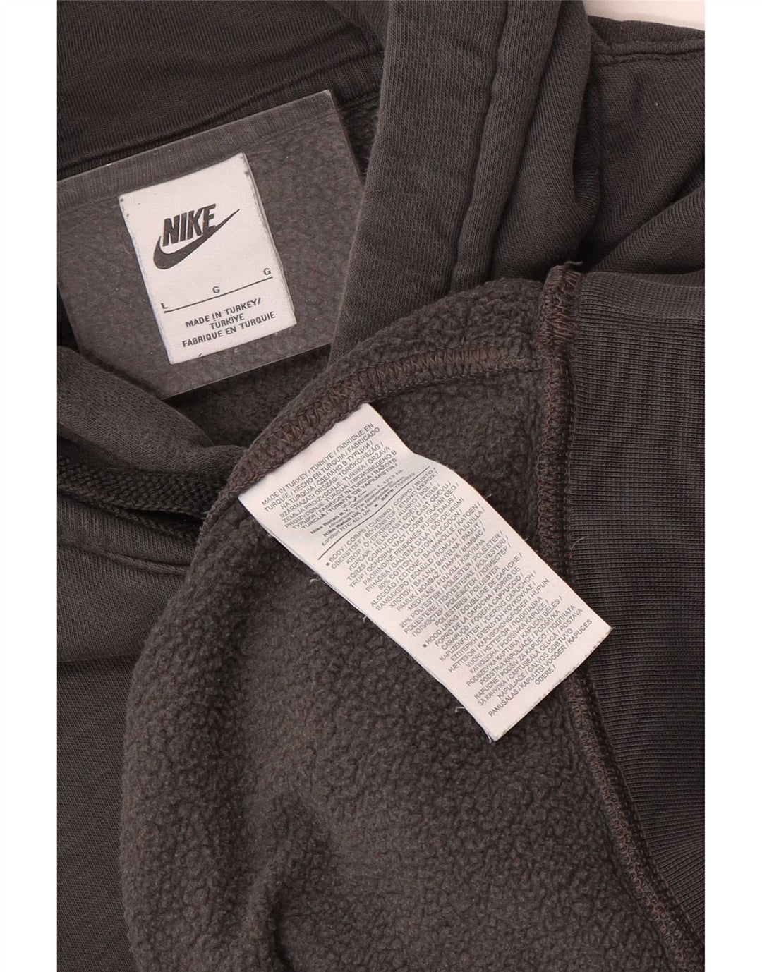 Nike Herren-Kapuzenpullover mit Grafik, groß, graue Baumwolle