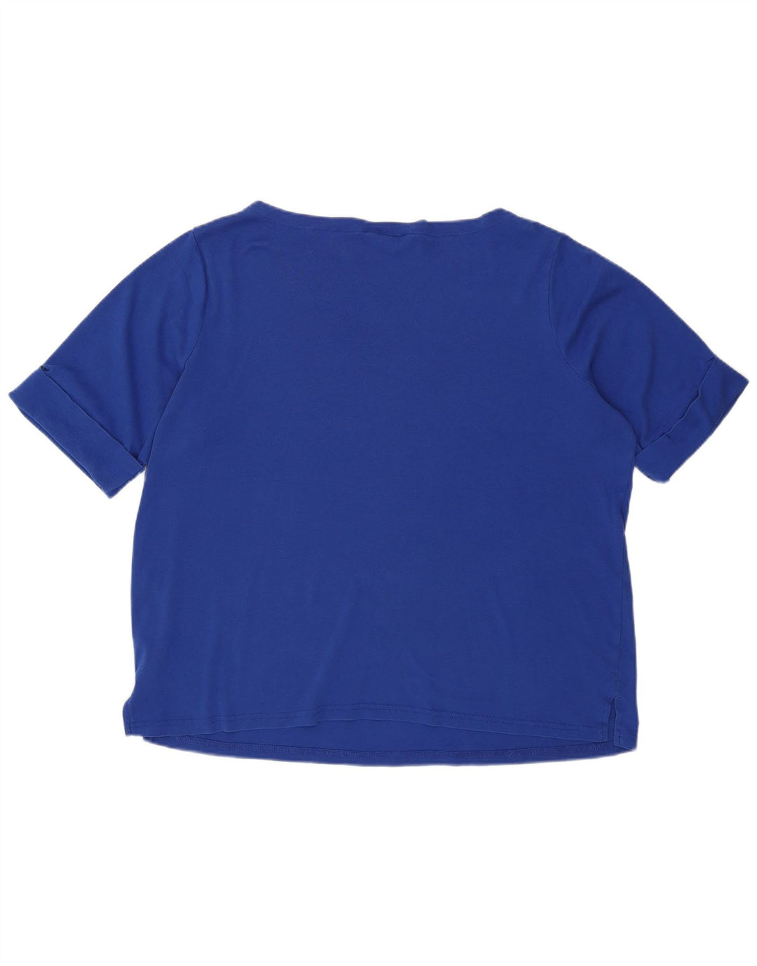 RALPH LAUREN Damen T-Shirt Top UK 22 3XL Blaue Baumwolle