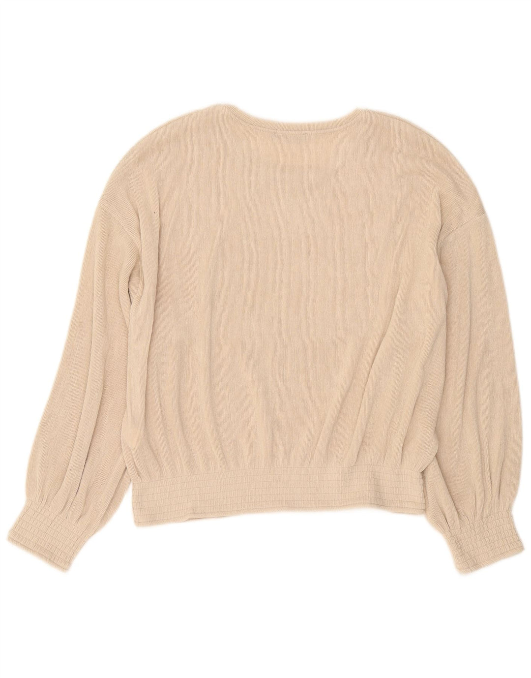 Zara Damen-Langarm-Oversize-Blusenoberteil, UK-Größe 44, Größe L, Beige, Polyester