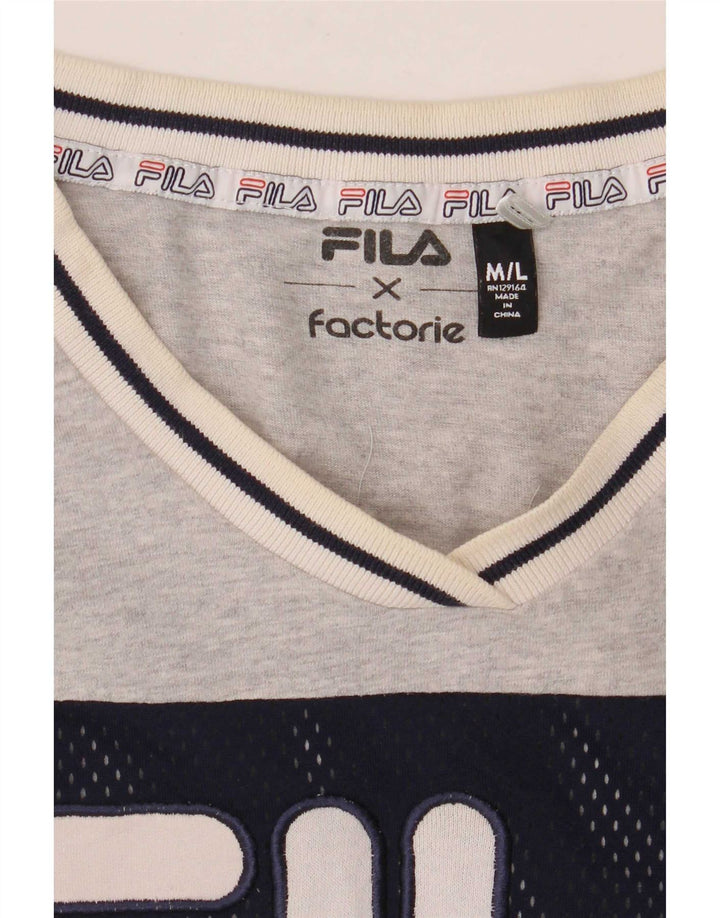 Fila Herren-T-Shirt mit Grafik, groß, Grau, Farbblock