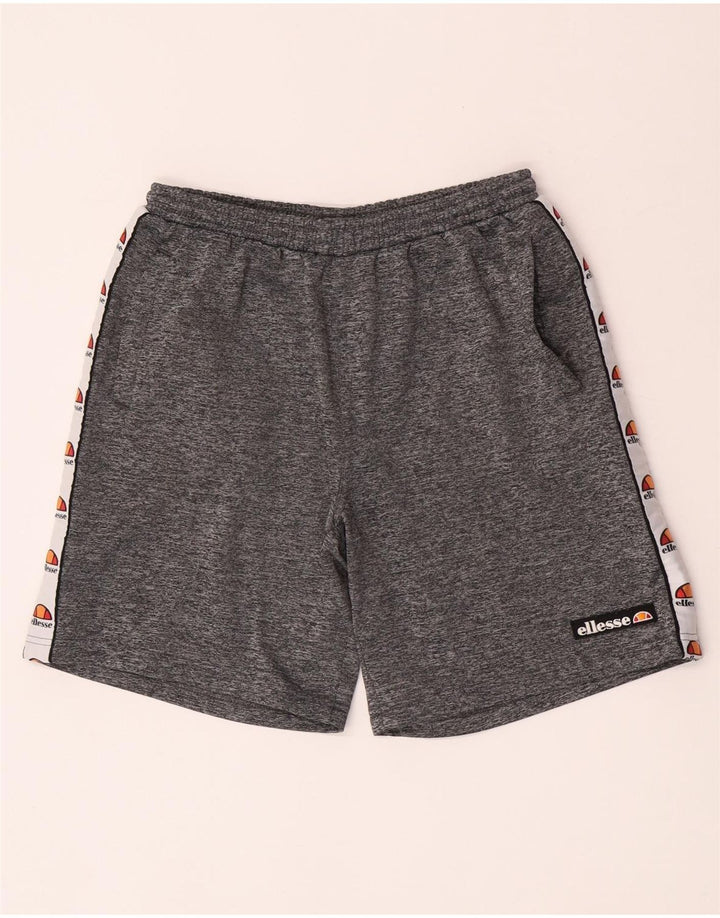 Ellesse Herren-Sportshorts mit Grafik, mittelgrau meliertes Polyester