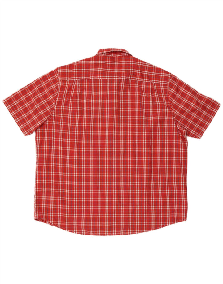 James Pringle Herren-Kurzarmhemd 2XL, rot kariert, Polyester