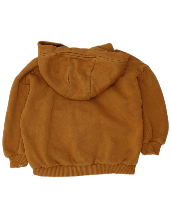 ZARA Jungen-Kapuzenpullover mit Reißverschluss, 3–4 Jahre, braune Baumwolle