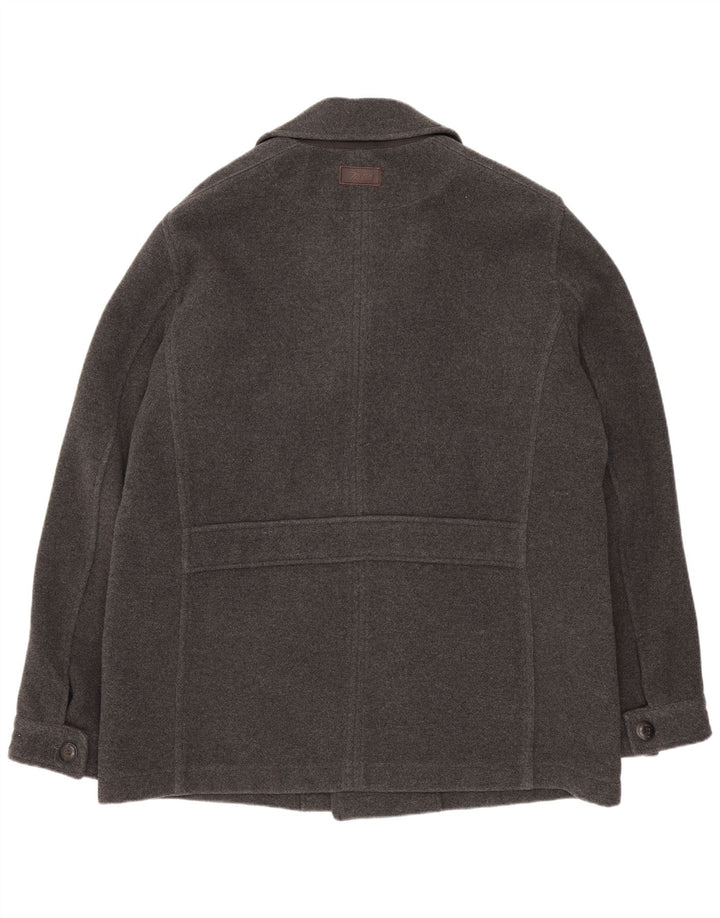 Marlboro Classics Herren Pea Coat EU 56 3XL Graue Wolle