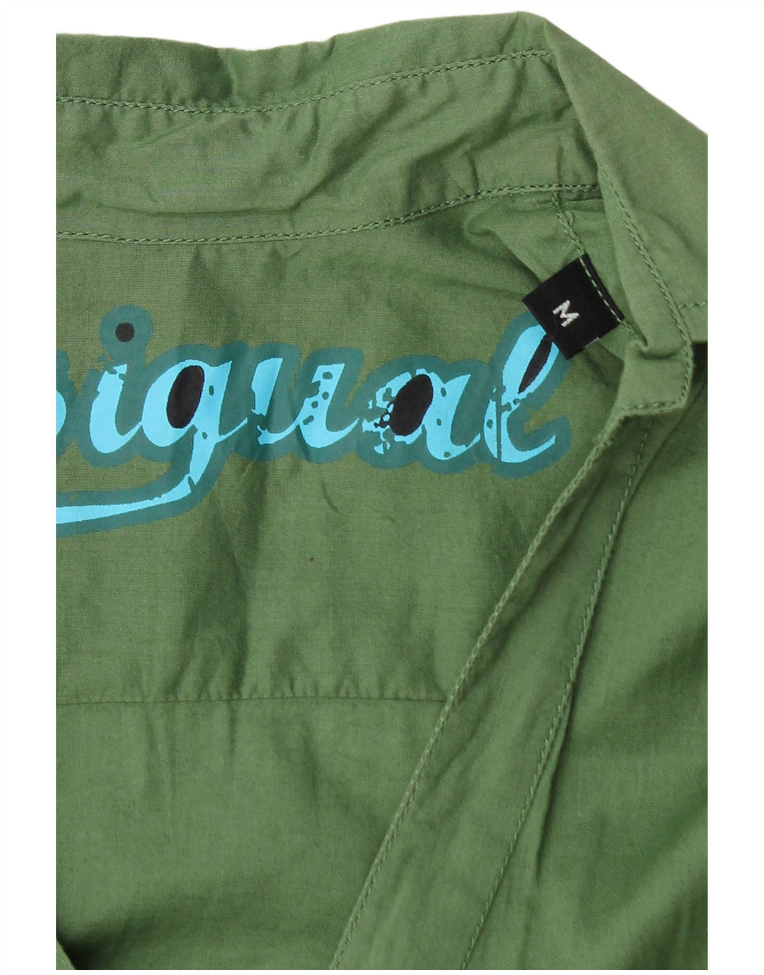 Desigual Damen-Grafikhemd UK 12 aus mittelgrüner, geblümter Baumwolle