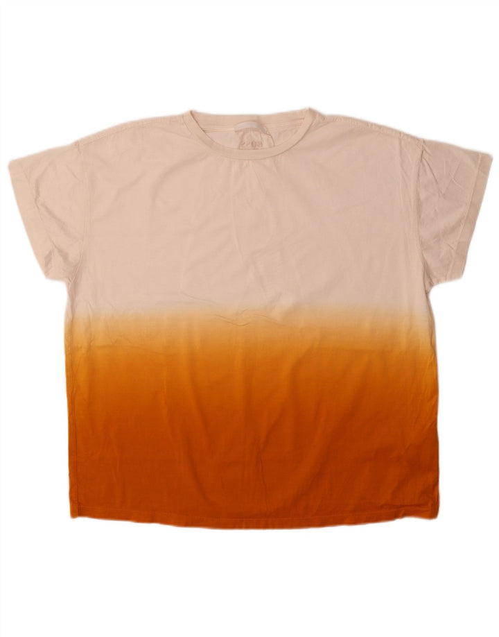 Hugo Boss Herren-T-Shirt-Oberteil, groß, weiße Colourblock-Baumwolle