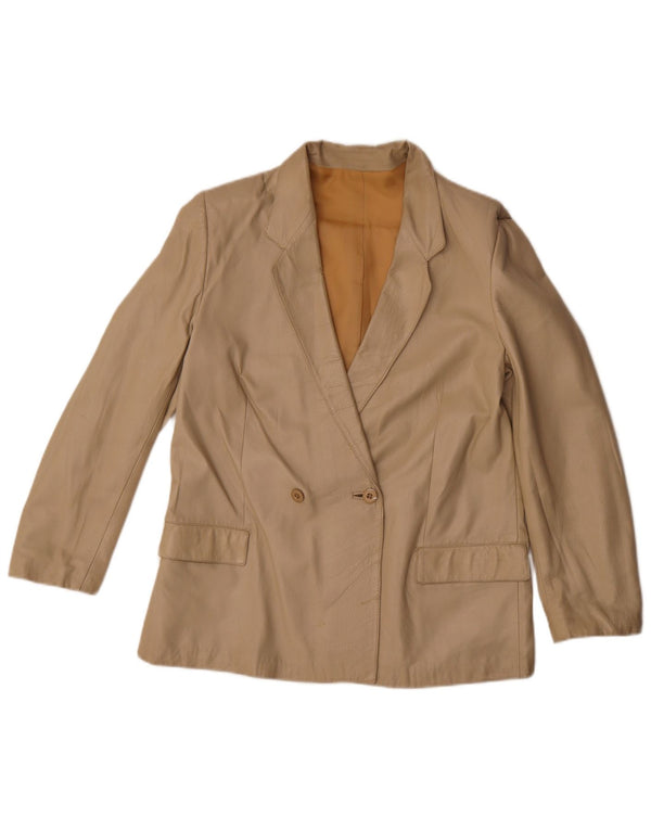 Vintage Damen Zweireihige Blazerjacke IT 42 Mittelbeige